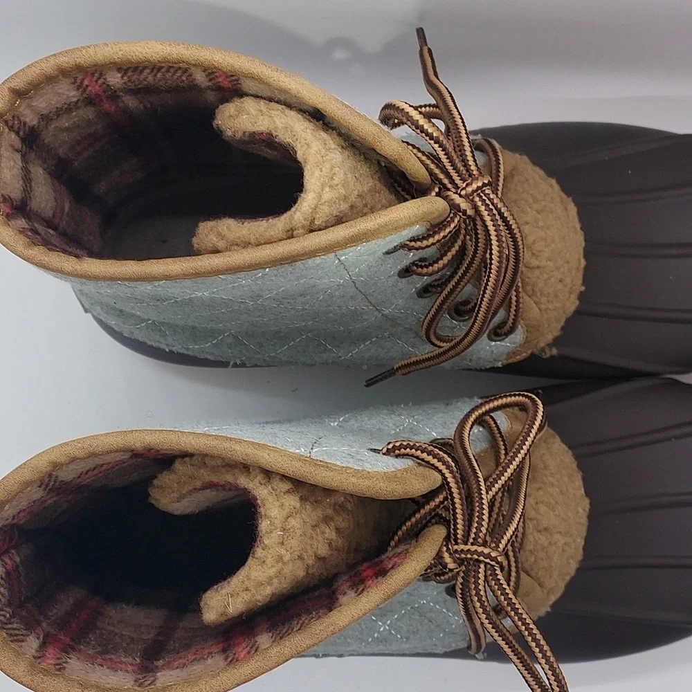 Simply Southern Quilted Flannel Lined Womens Duck‎ Boots Size 10